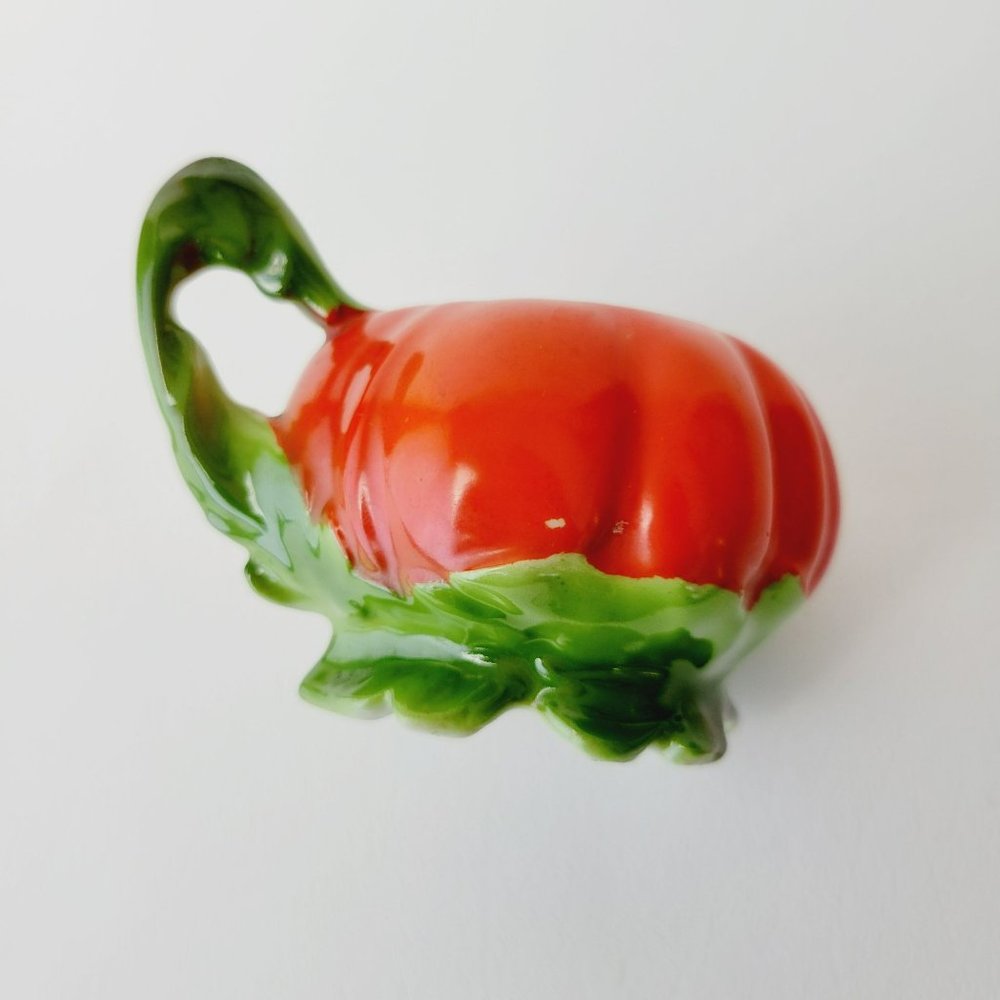 Vintage Royal Bayreuth Tomato Mustard Pot, Red & Green Kitchen Fruit Decor - Picture 12 of 12